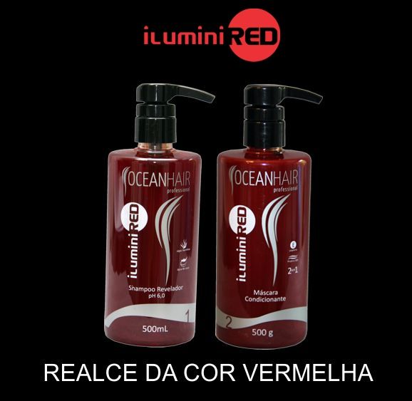 Kit Intensificador Da Cor Vermelha Dos Fios Oceanhair